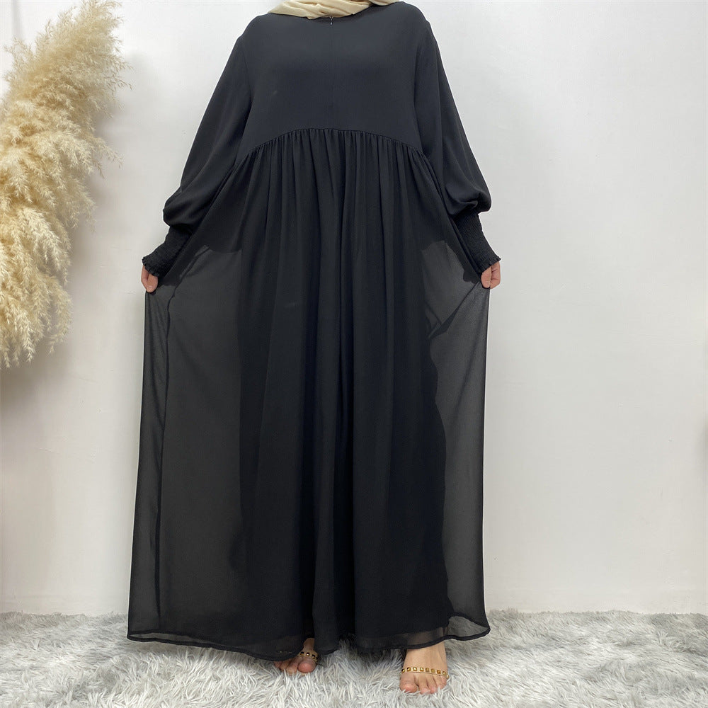 6685 vestido abaya musulmán liso