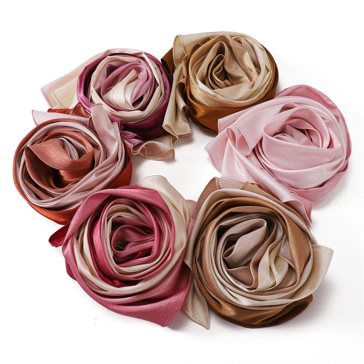 YZ222 Gradient color hand-painted jacquard satin scarf hijab hijab/tudung printed hijab printed scarf scarf