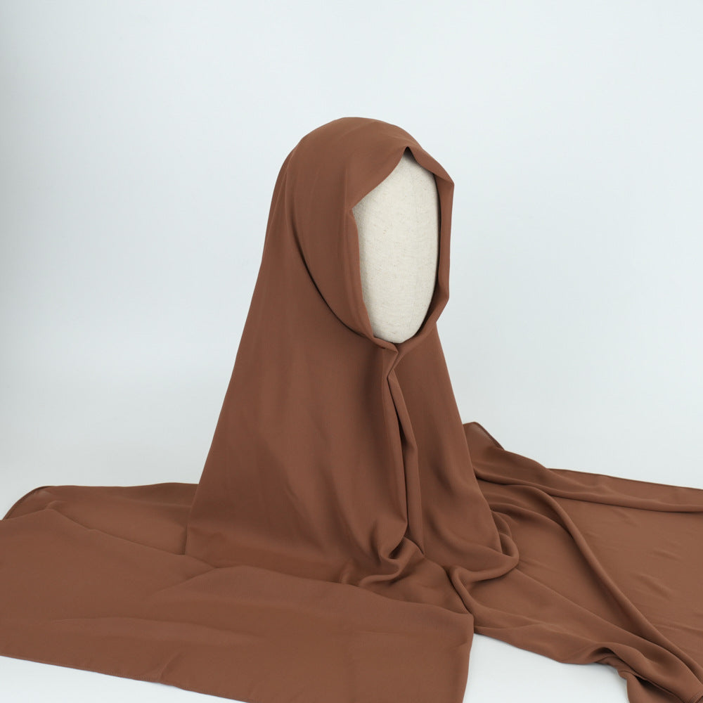 bf001 High Quality Right Angle Curled Chiffon Solid Color Scarf - MinYang Fashion Apparel Accessory Manufacturer