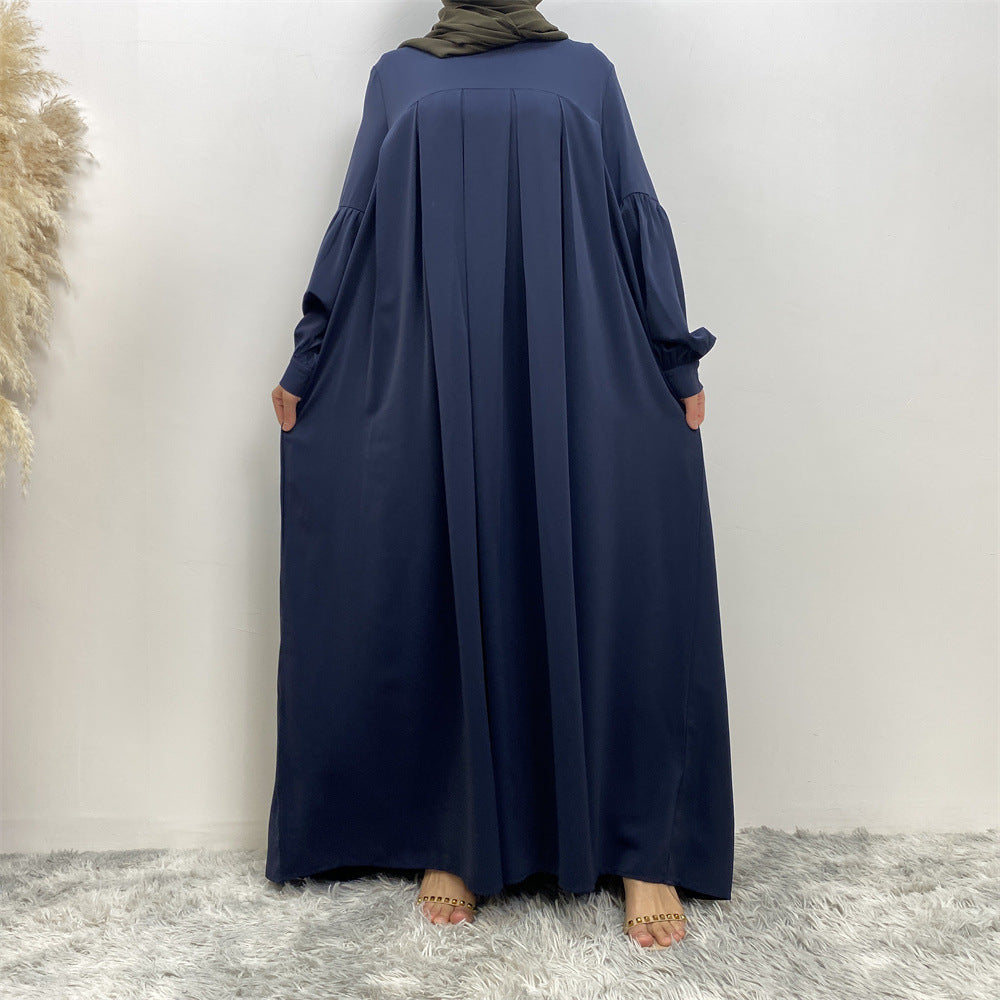 6683 plain wrinkle muslim abaya dress
