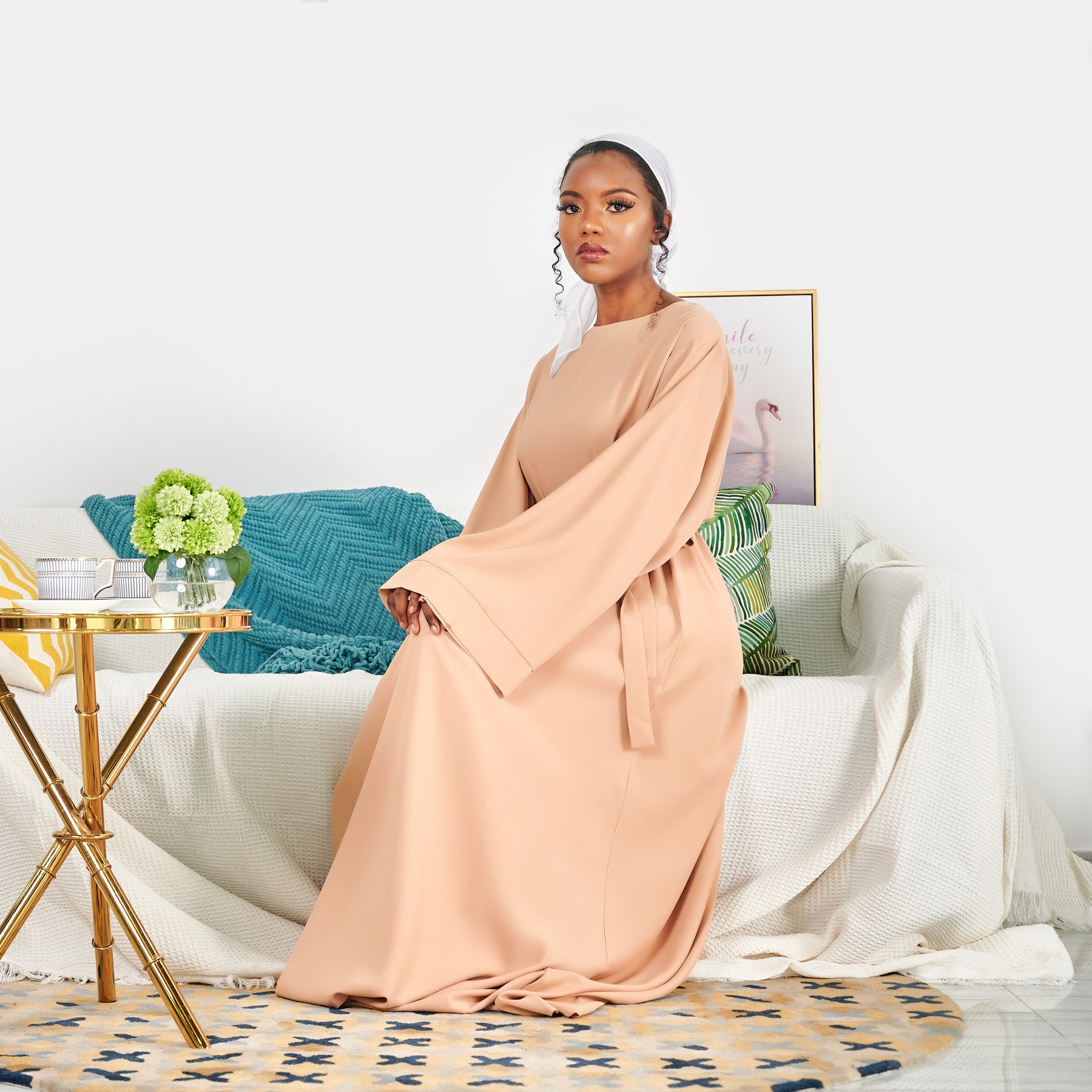 LR363-1 Solid Color Oversized abaya Dress