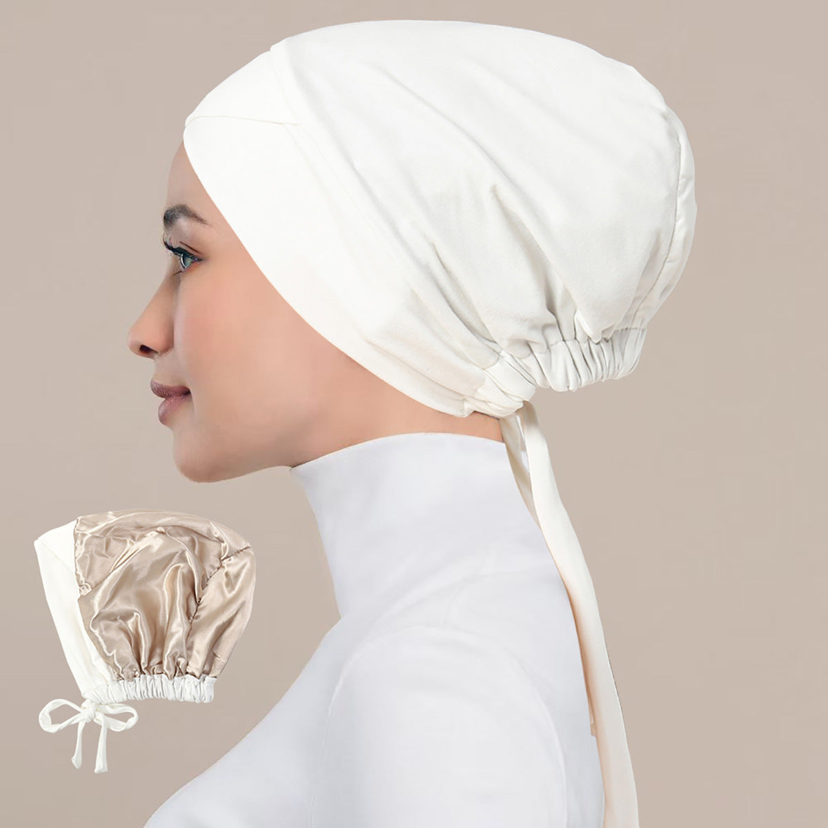 QD035 Drawstring bottoming hat cross strap pullover hat cap - MinYang Fashion Apparel Accessory Manufacturer