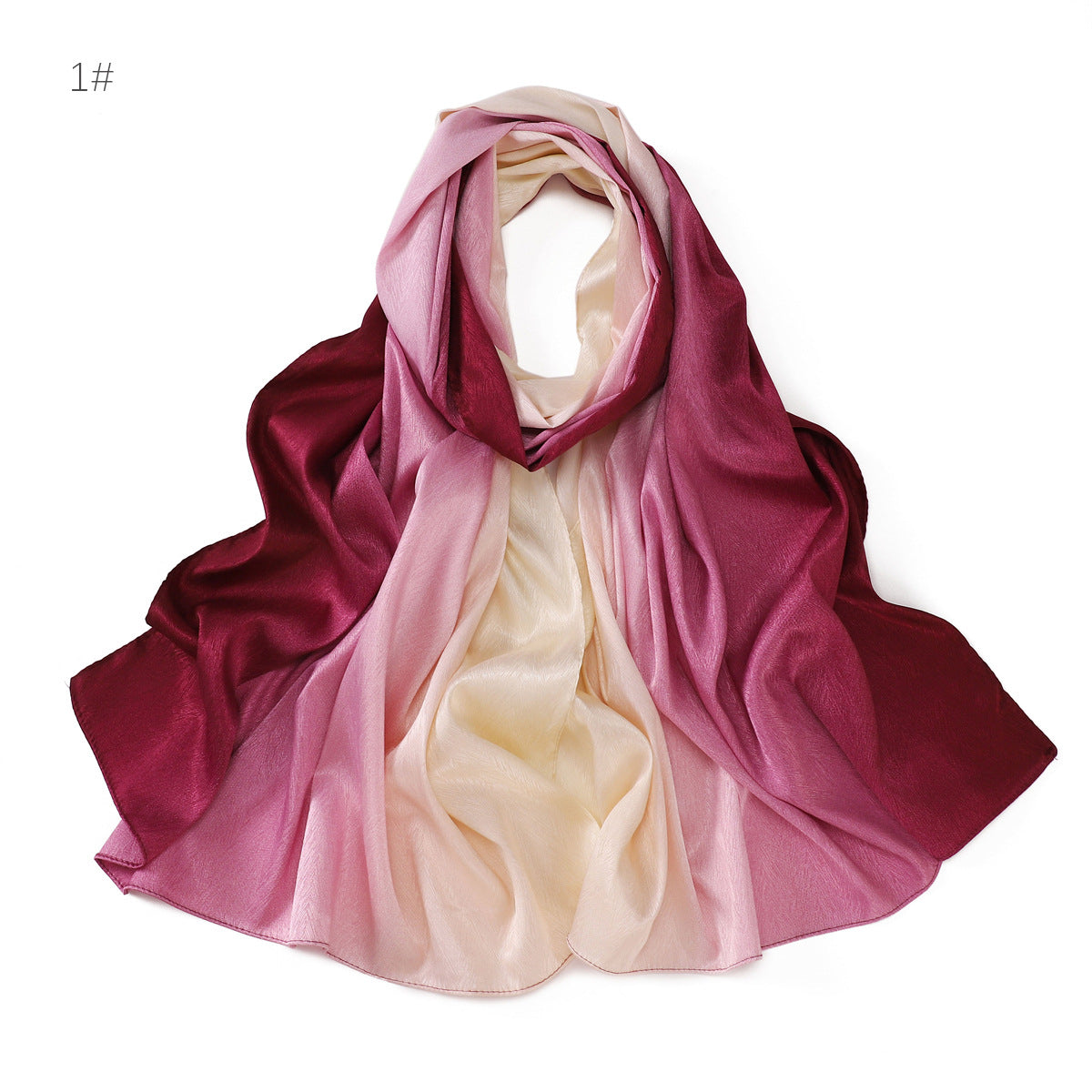 YZ222 Gradient color hand-painted jacquard satin scarf hijab hijab/tudung printed hijab printed scarf scarf