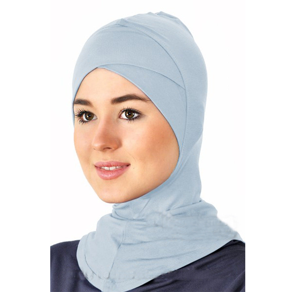 AB0006 New solid color modal bottom hat forehead cross chin headscarf