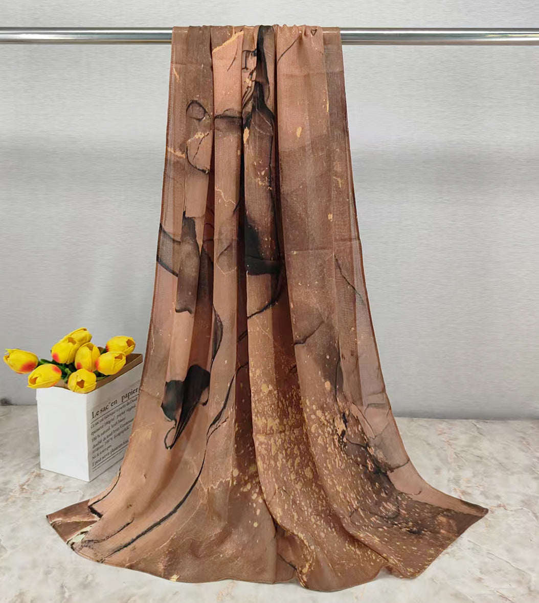 MYE001 Watercolor Modal Cotton Digital Print Scarf