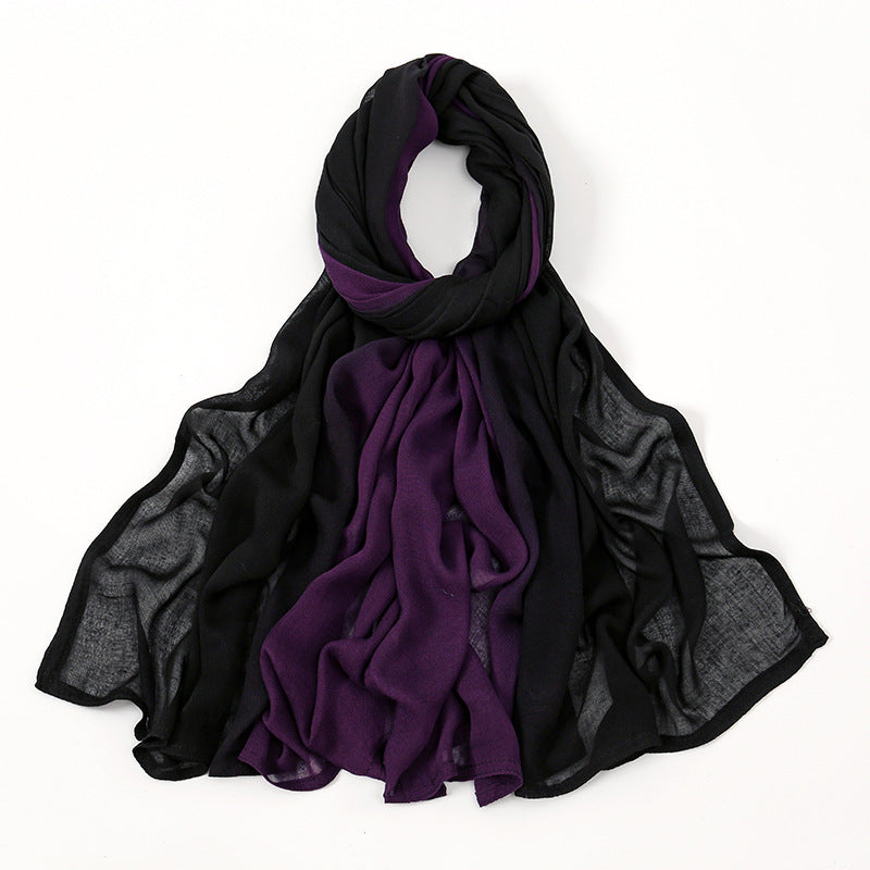 VS812 Solid color gradient headscarf Solid color wide brim modal breathable scarf - MinYang Fashion Apparel Accessory Manufacturer