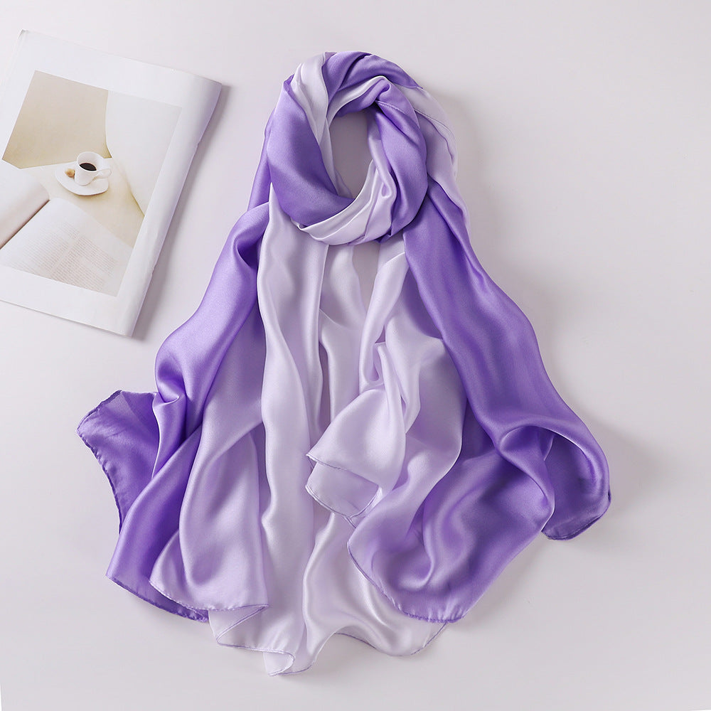 Selendang tudung sutera simulasi warna kecerunan ZS016