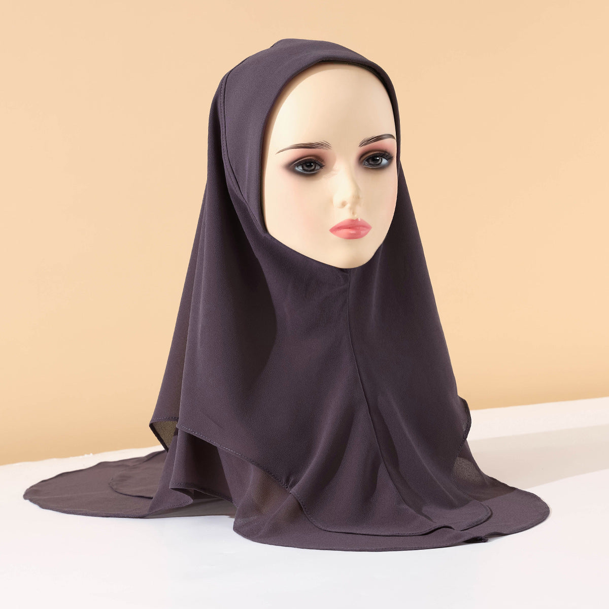 TD89-078 Solid color chiffon double layer hijab