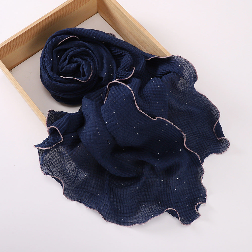 MSL377 Honeycomb wrinkled scarf - MOQ:2