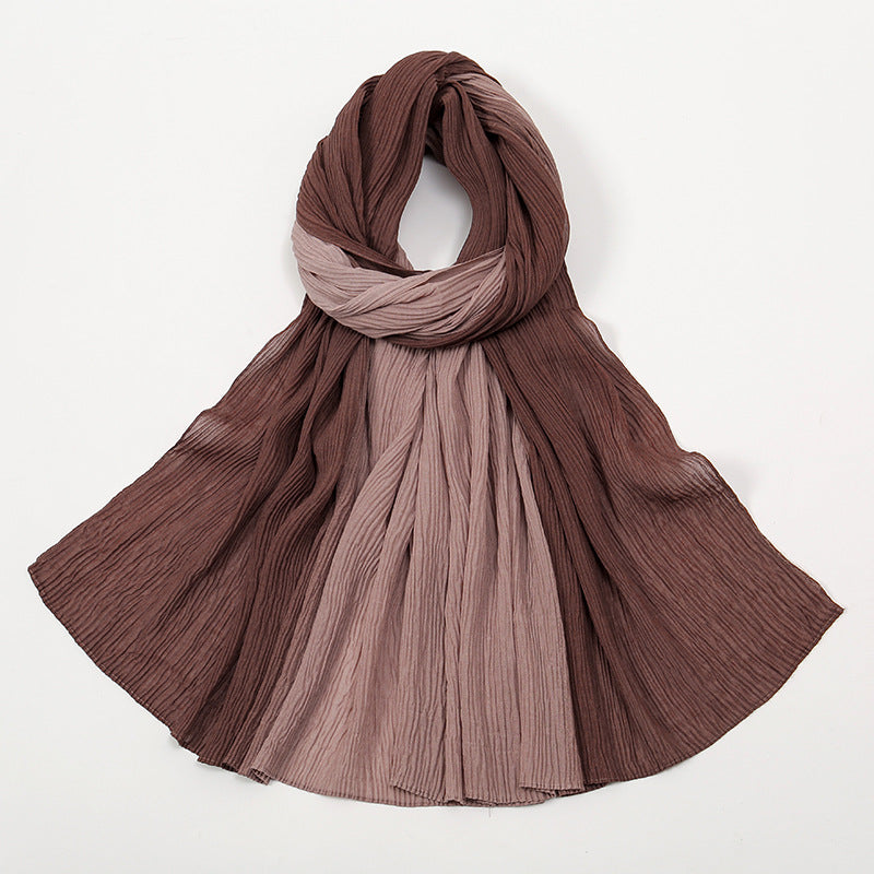 VS0801 New Gradient Color Ruffled Solid Color Women's Scarf - MinYang Fashion Apparel Accessory Manufacturer