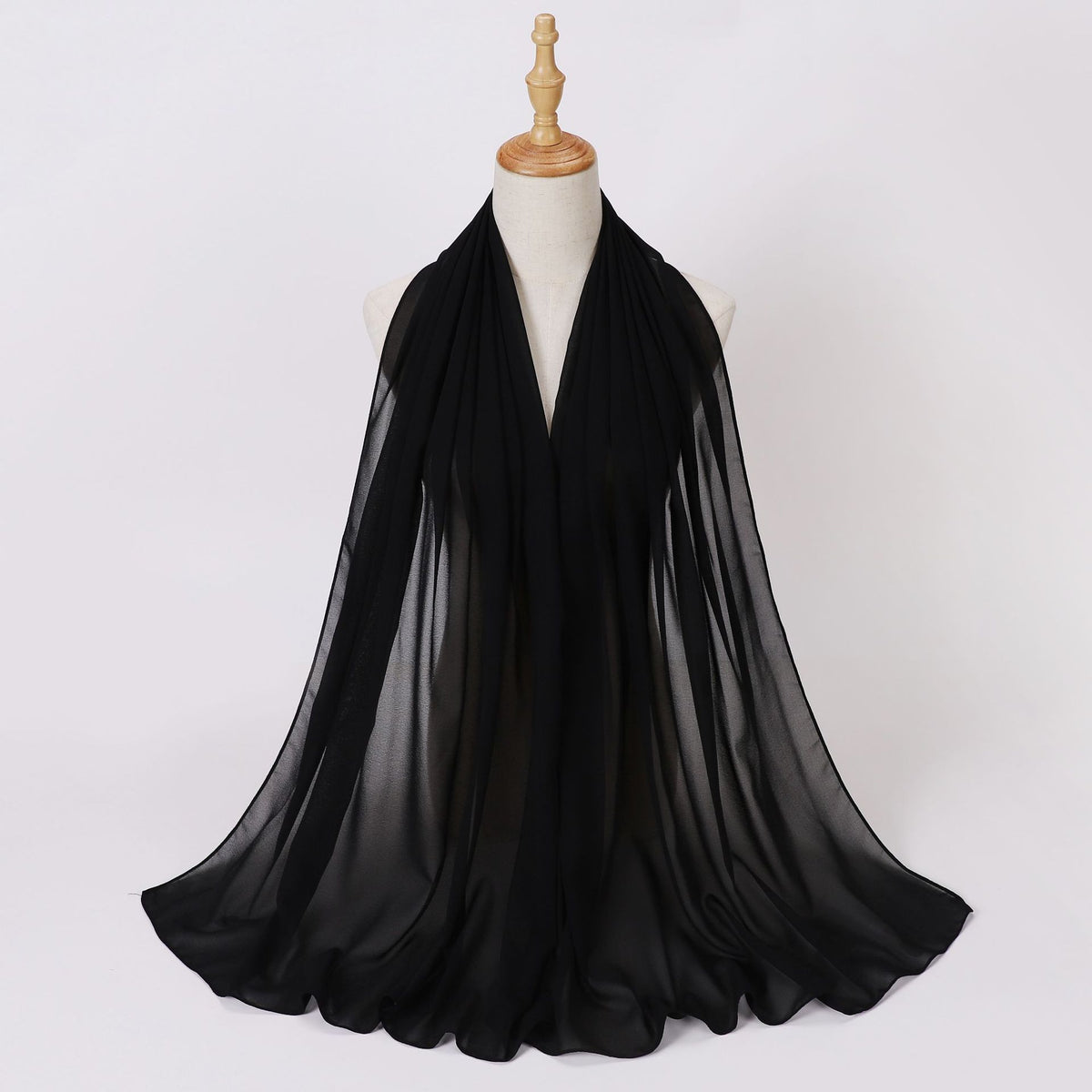 W-0062 Solid color pearl chiffon long scarf hijab veil scarf - MinYang Fashion Apparel Accessory Manufacturer