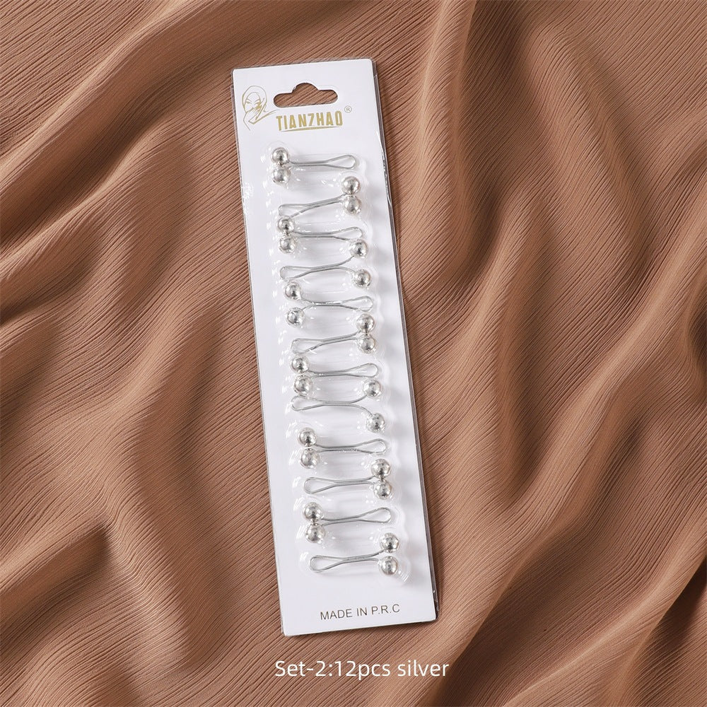 SP36 Colorful pearl U-shaped clip cover head pin(12 cards per pack)
