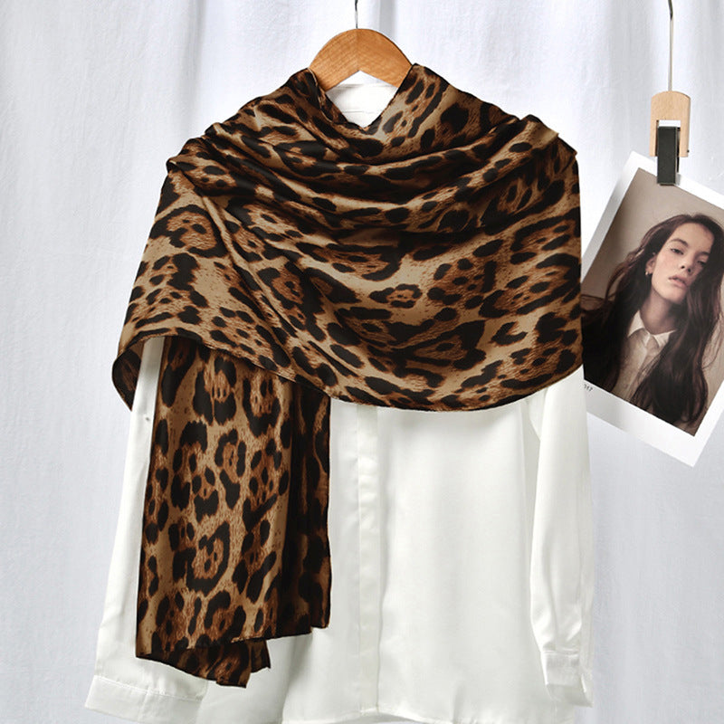 ZS242.ZS241 New satin leopard print shawl - MinYang Fashion Apparel Accessory Manufacturer