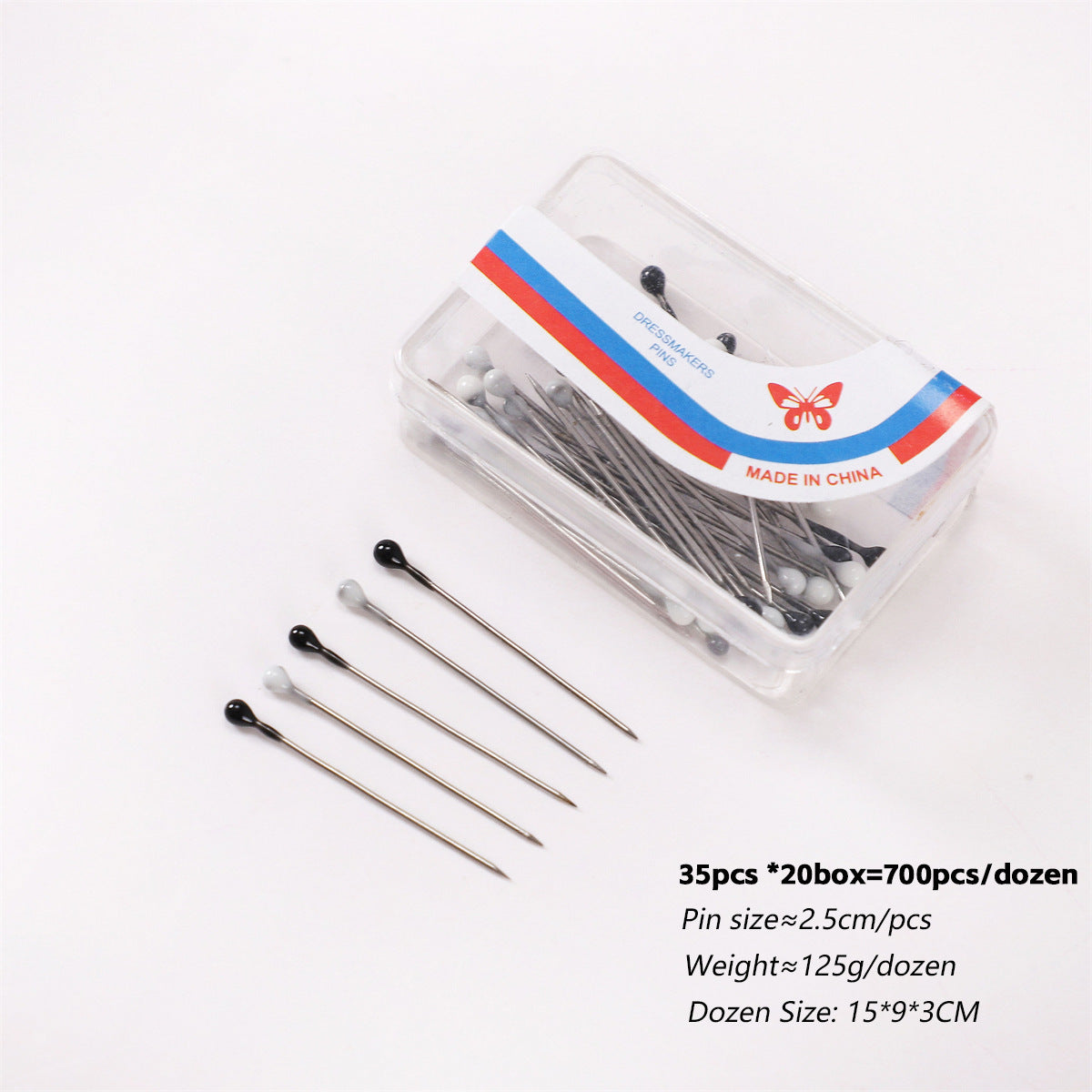 SP66 Simple and compact adjustable black and white color clothing positioning needle plastic needle  hijab  hijab/tudung  plain hijab  hijab pins - MinYang Fashion Apparel Accessory Manufacturer