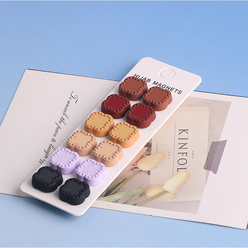 C-1082 Four-leaf clover magnetic hijab buckle - MOQ:12