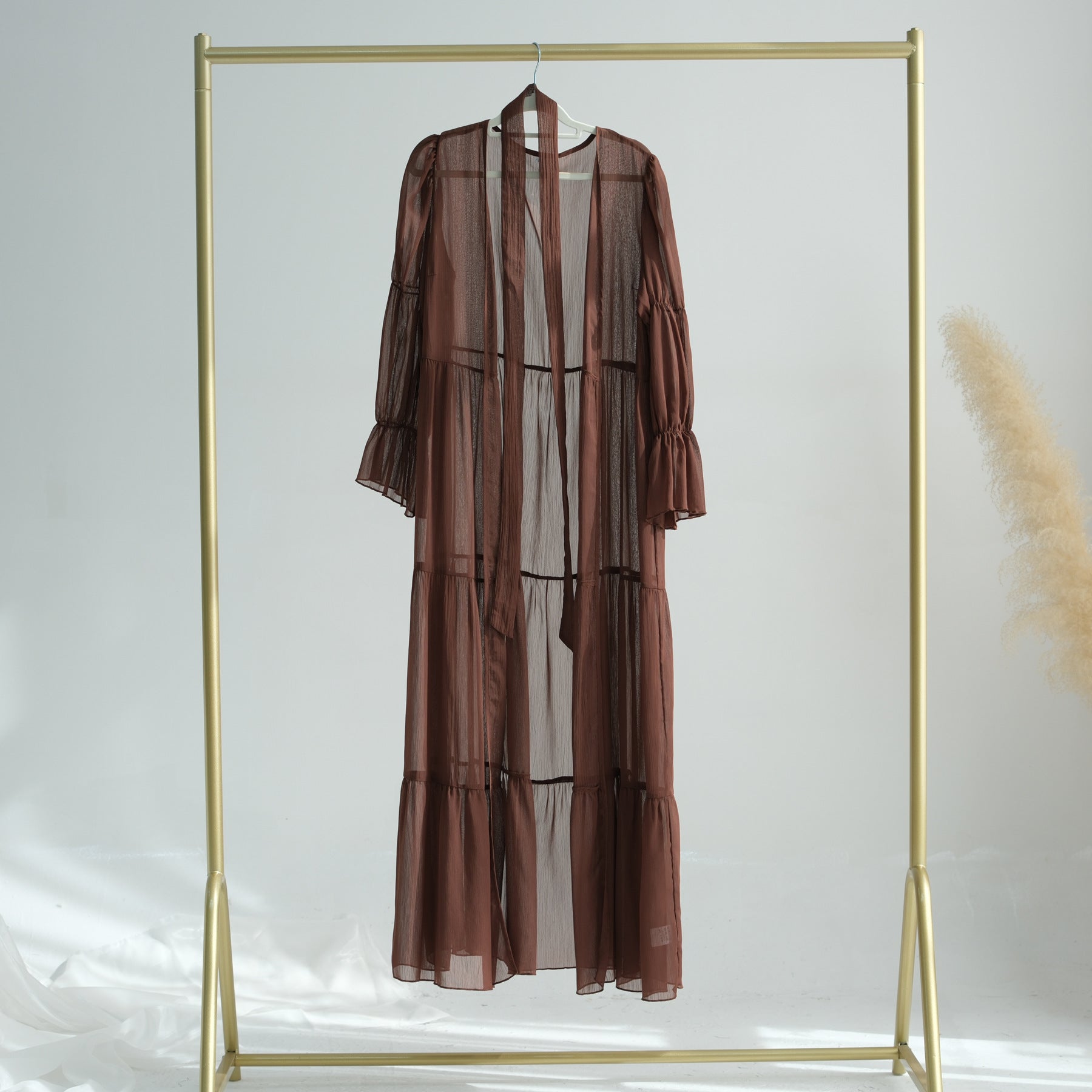 LR866+LR867 (abaya + hijab + underwear)Elegant Cardigan abaya