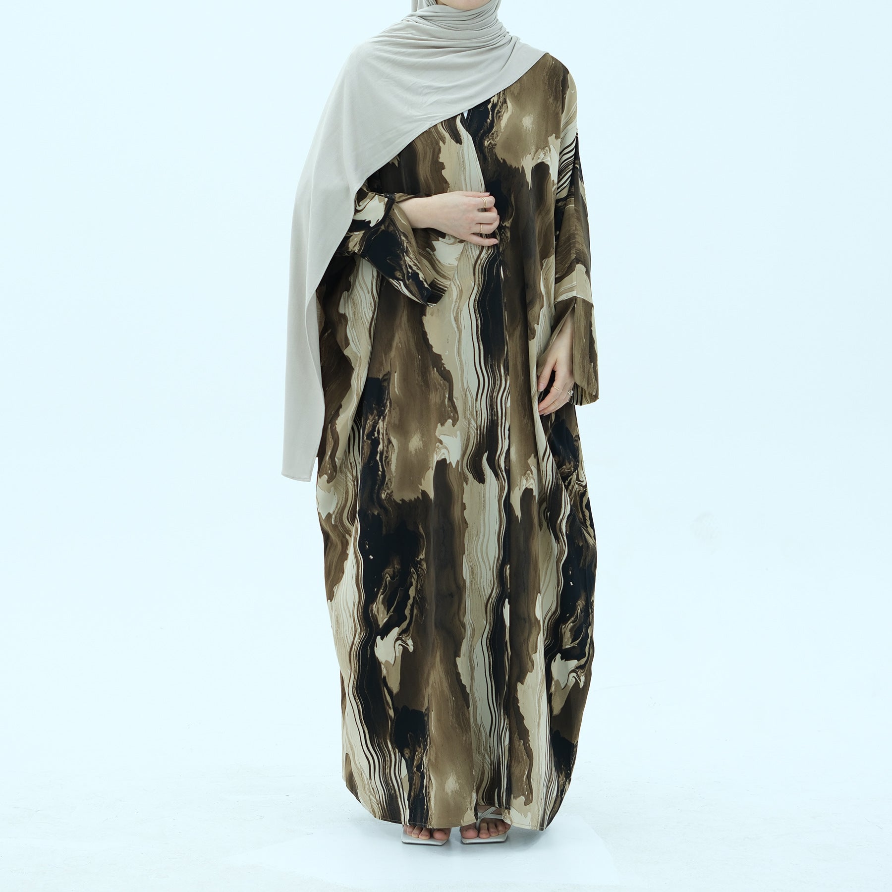 LR982 Printed cardigan dress