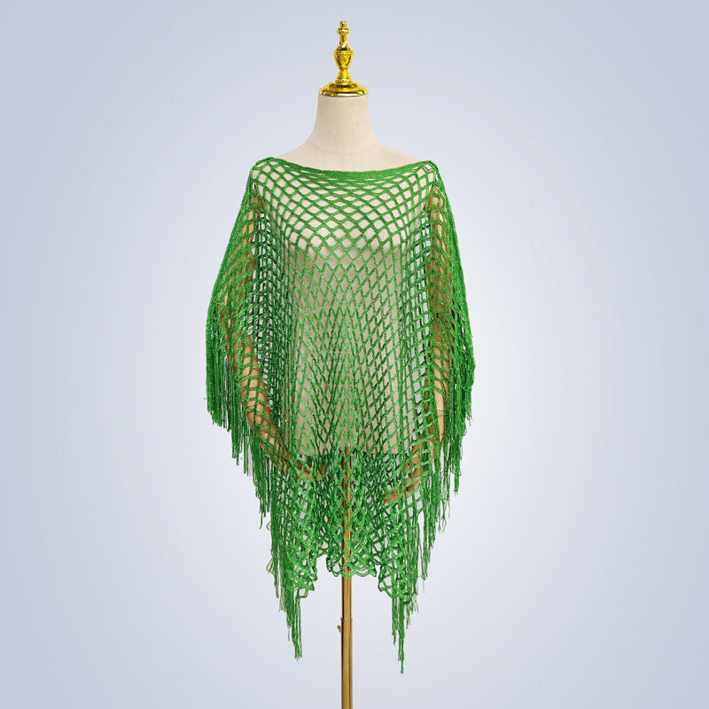 A2 Solid color knitted mesh hollow pullover shawl - MinYang Fashion Apparel Accessory Manufacturer