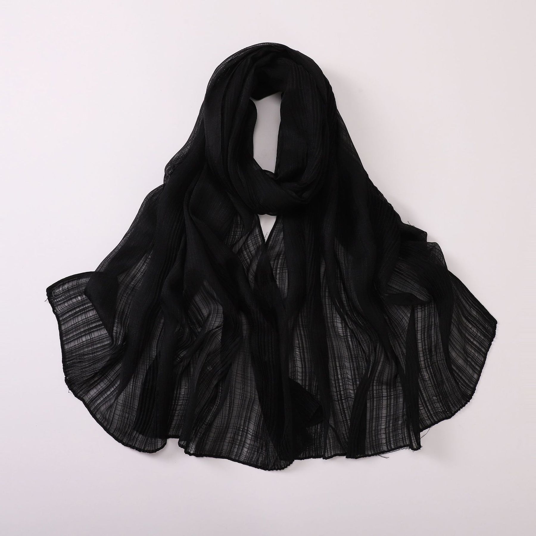 B-240510-1 Crumpled silk scarf (MOQ:2)