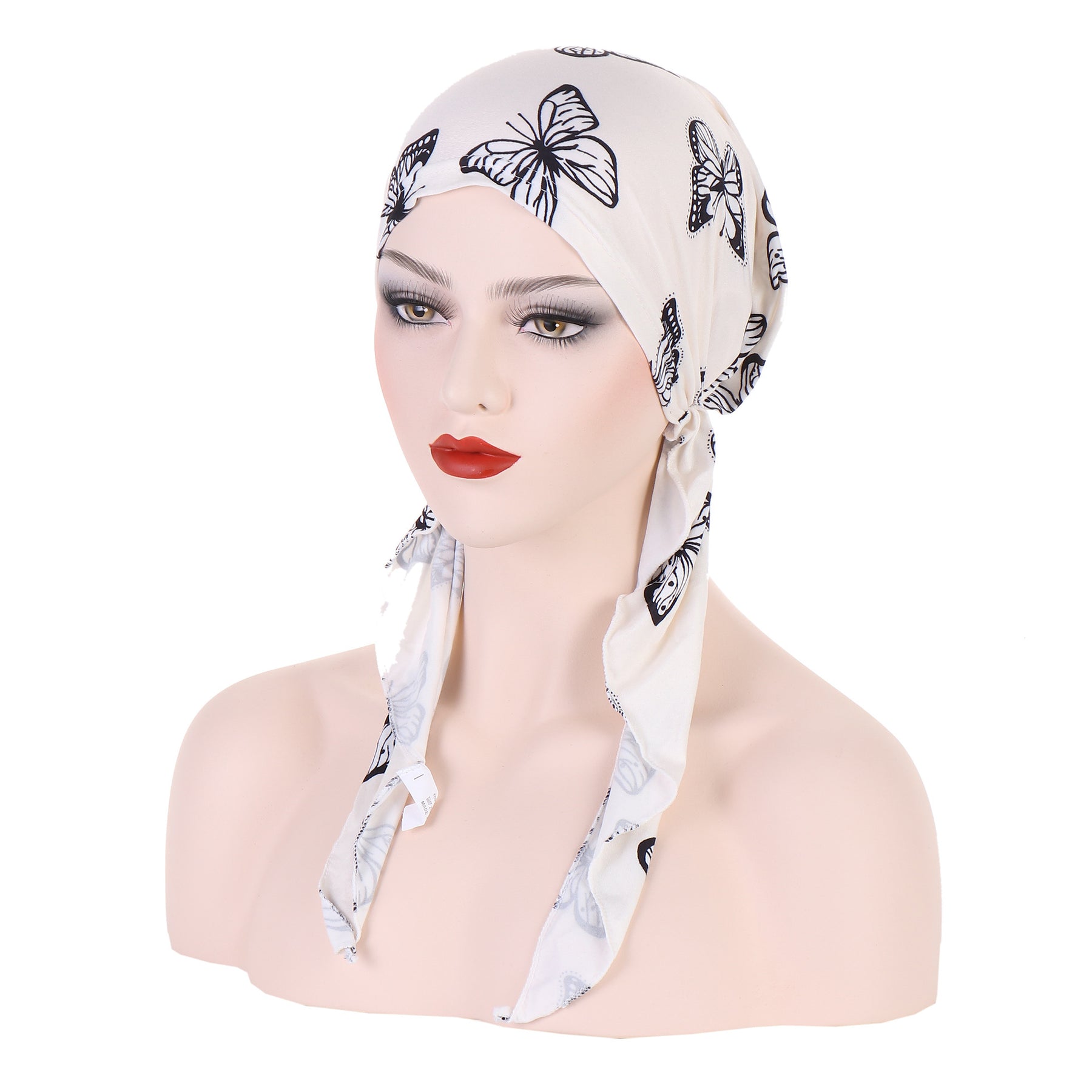 8358 Curved floral pullover cap