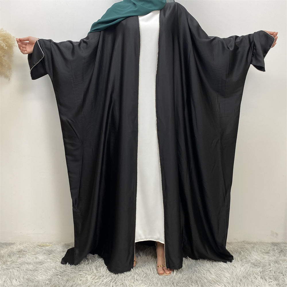 1872 Muslim stitching bat sleeves studded cardigan robe
