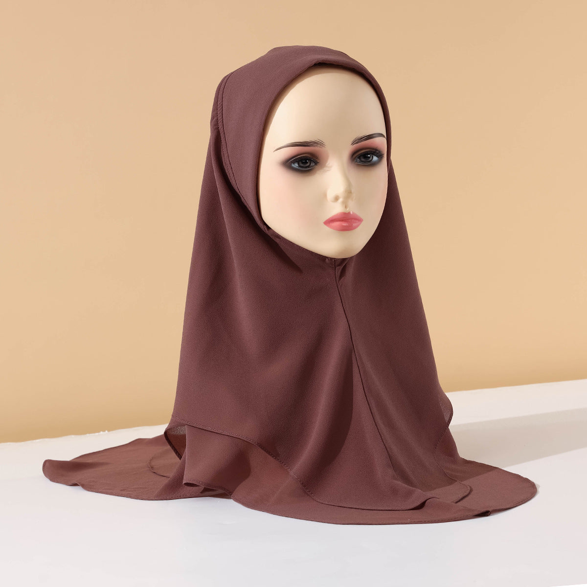 TD89-078 Solid color chiffon double layer hijab