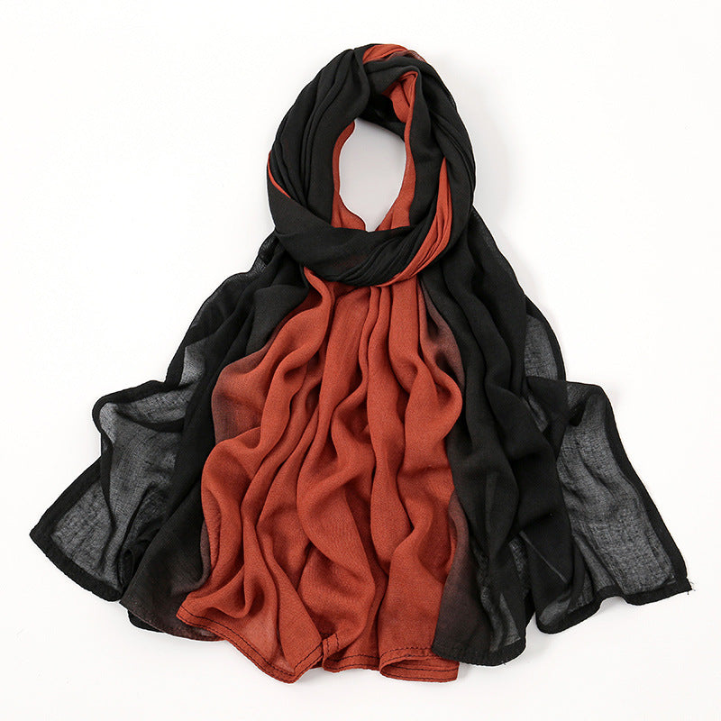 VS812 Solid color gradient headscarf Solid color wide brim modal breathable scarf - MinYang Fashion Apparel Accessory Manufacturer