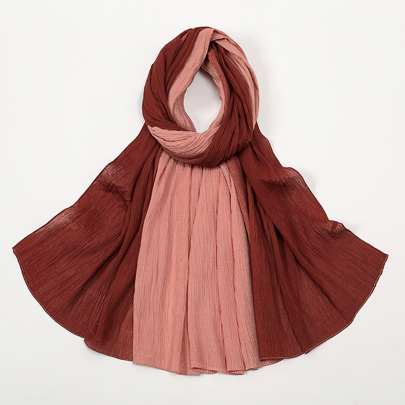 VS0801 New Gradient Color Ruffled Solid Color Women's Scarf - MinYang Fashion Apparel Accessory Manufacturer