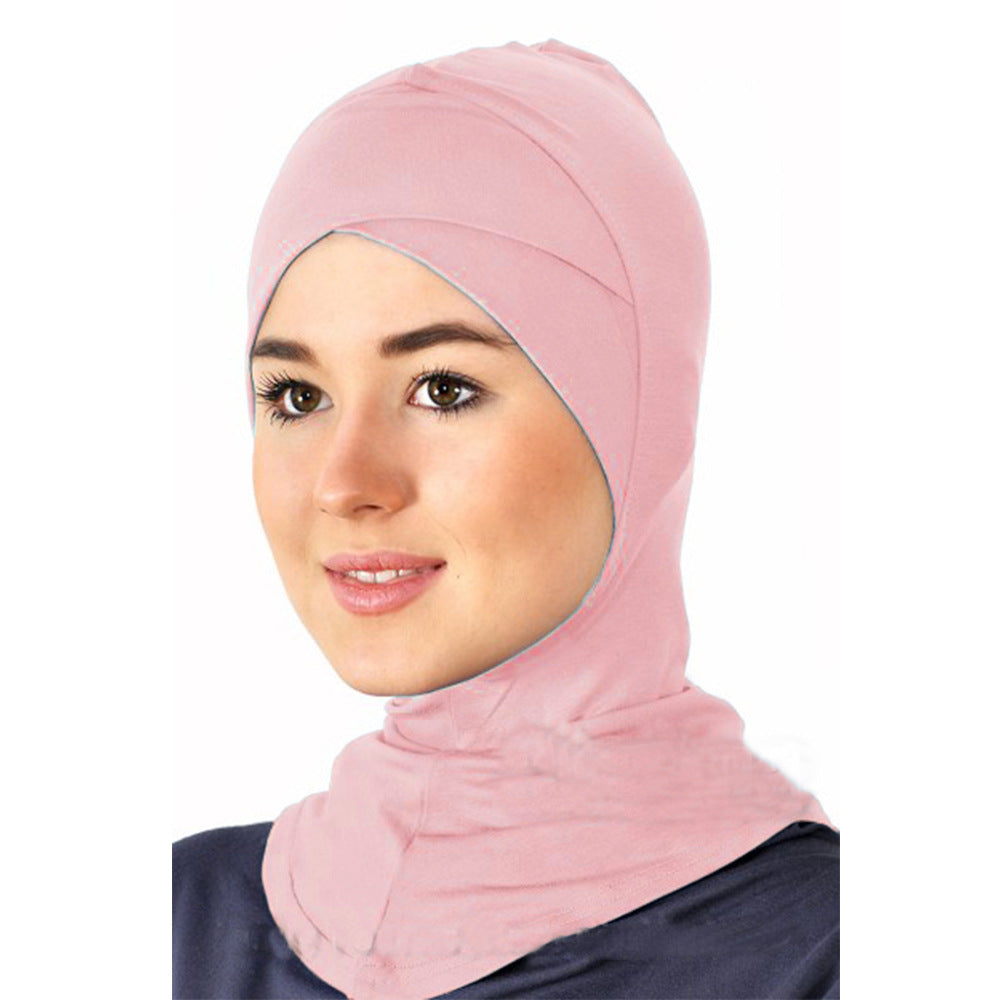 AB0006 New solid color modal bottom hat forehead cross chin headscarf