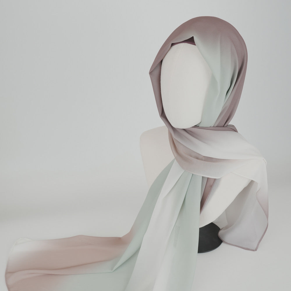 bf004 Ombre tie-dye chiffon hijab plain hijab hijab/tudung - MinYang Fashion Apparel Accessory Manufacturer