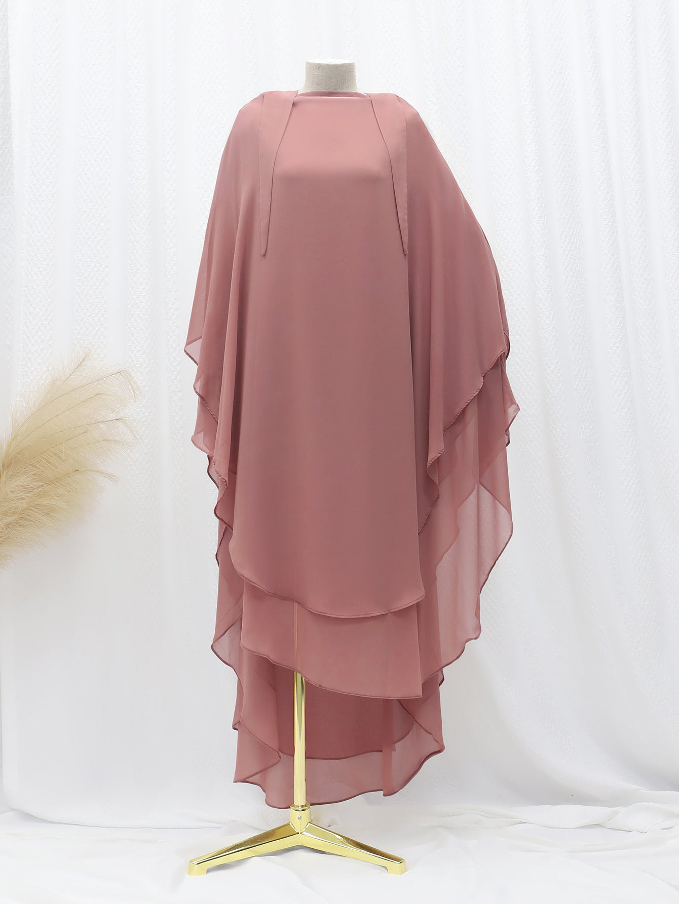 LN1027 Amazon solid color double-layer chiffon large swing headscarf solid color large headscarf