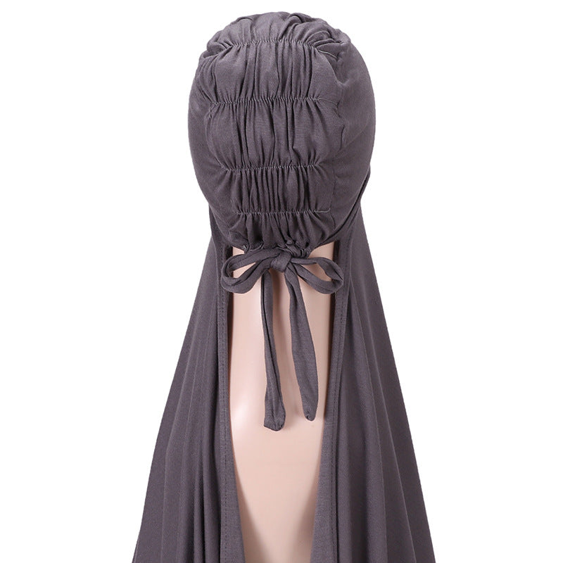 MSL283 Modal headband set with bottom hat and integrated scarf