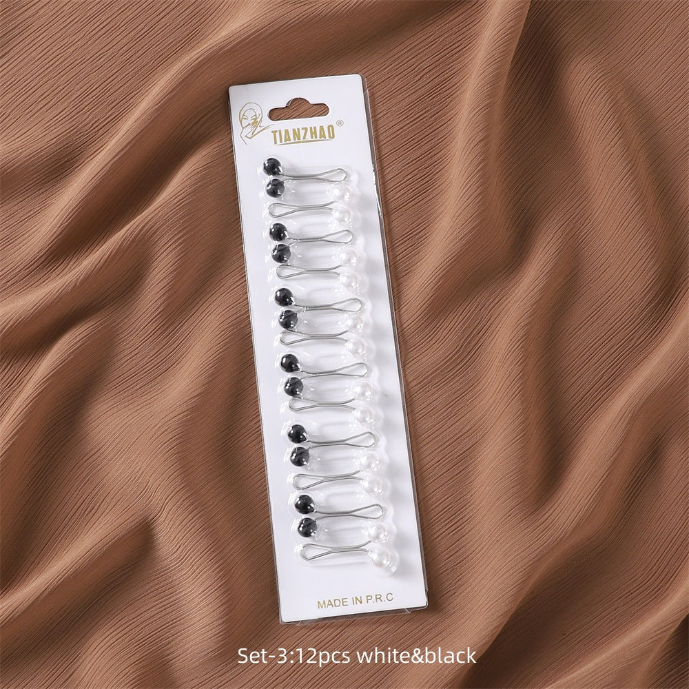 SP36 Colorful pearl U-shaped clip cover head pin(12 cards per pack)