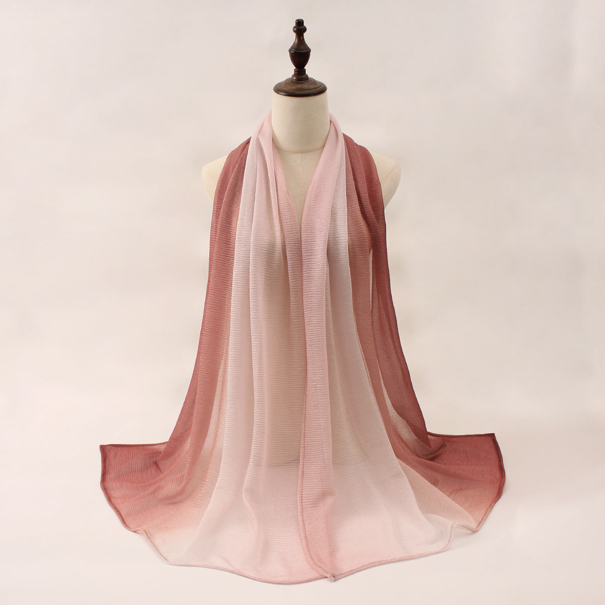 Z0A70004 Mercerized cotton colorblock thin hijab
