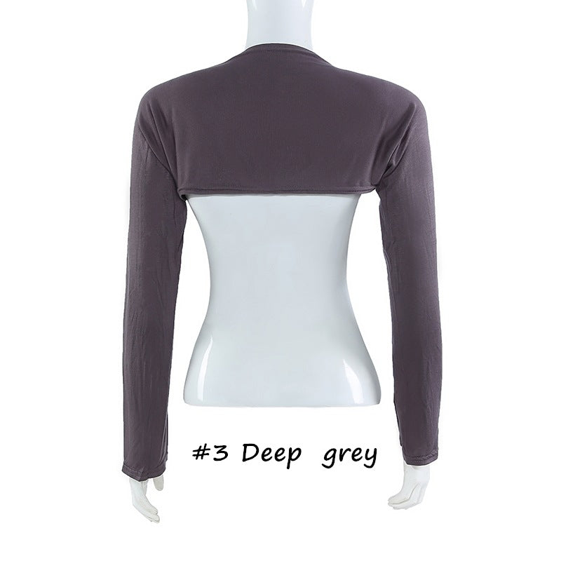 YZ17 Solid color modal cotton bottoming shoulder sleeves