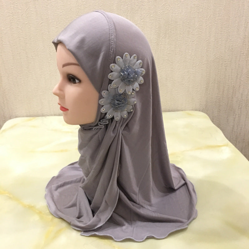 H081 Little girl's hijab hat child cap