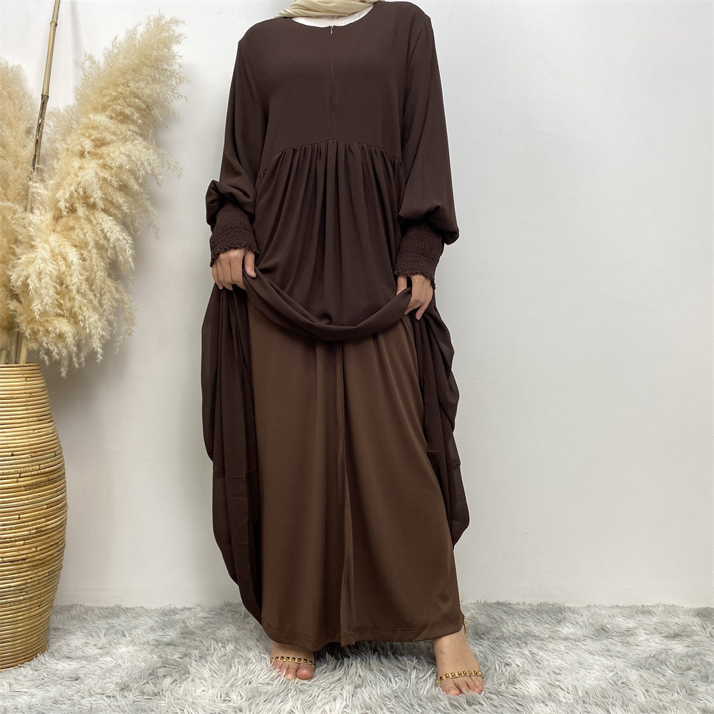 6685 vestido abaya musulmán liso