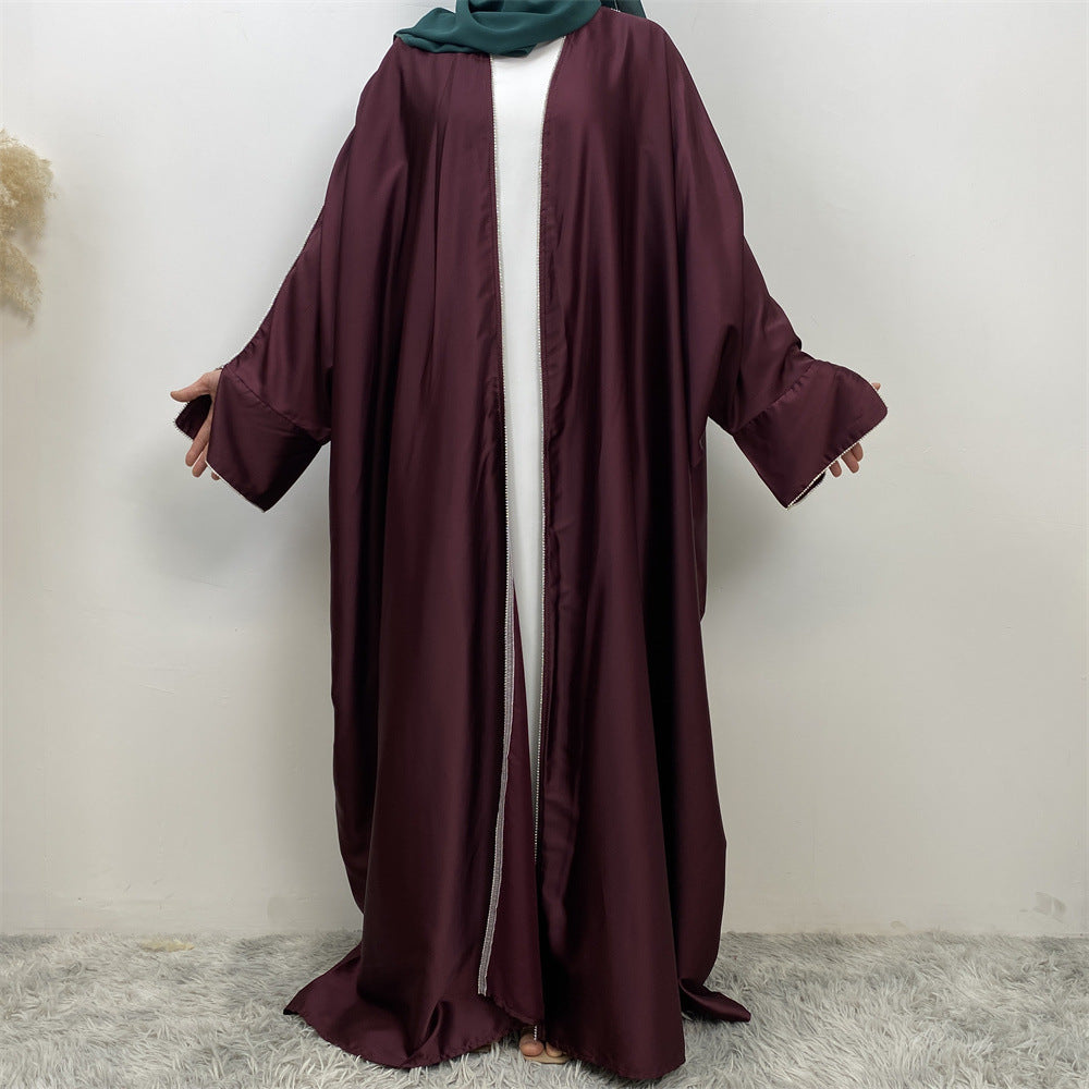1872 Muslim stitching bat sleeves studded cardigan robe