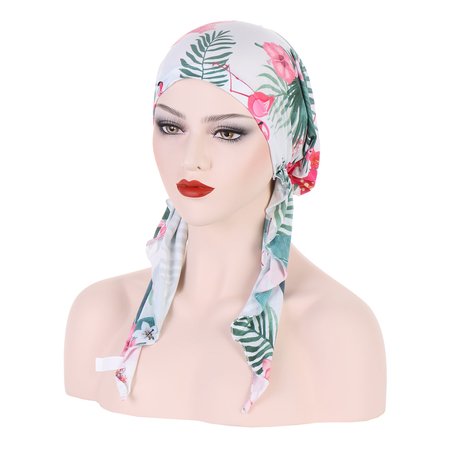 8358 Curved floral pullover cap