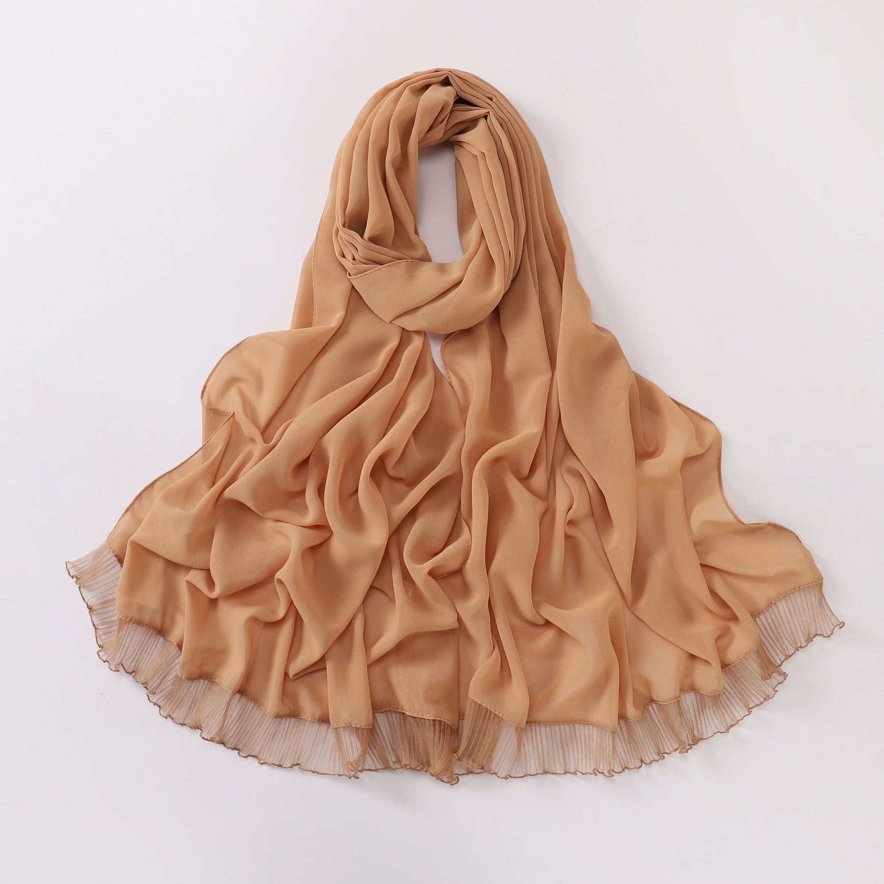 20240412-2 Lace Pearl Chiffon Long Scarf