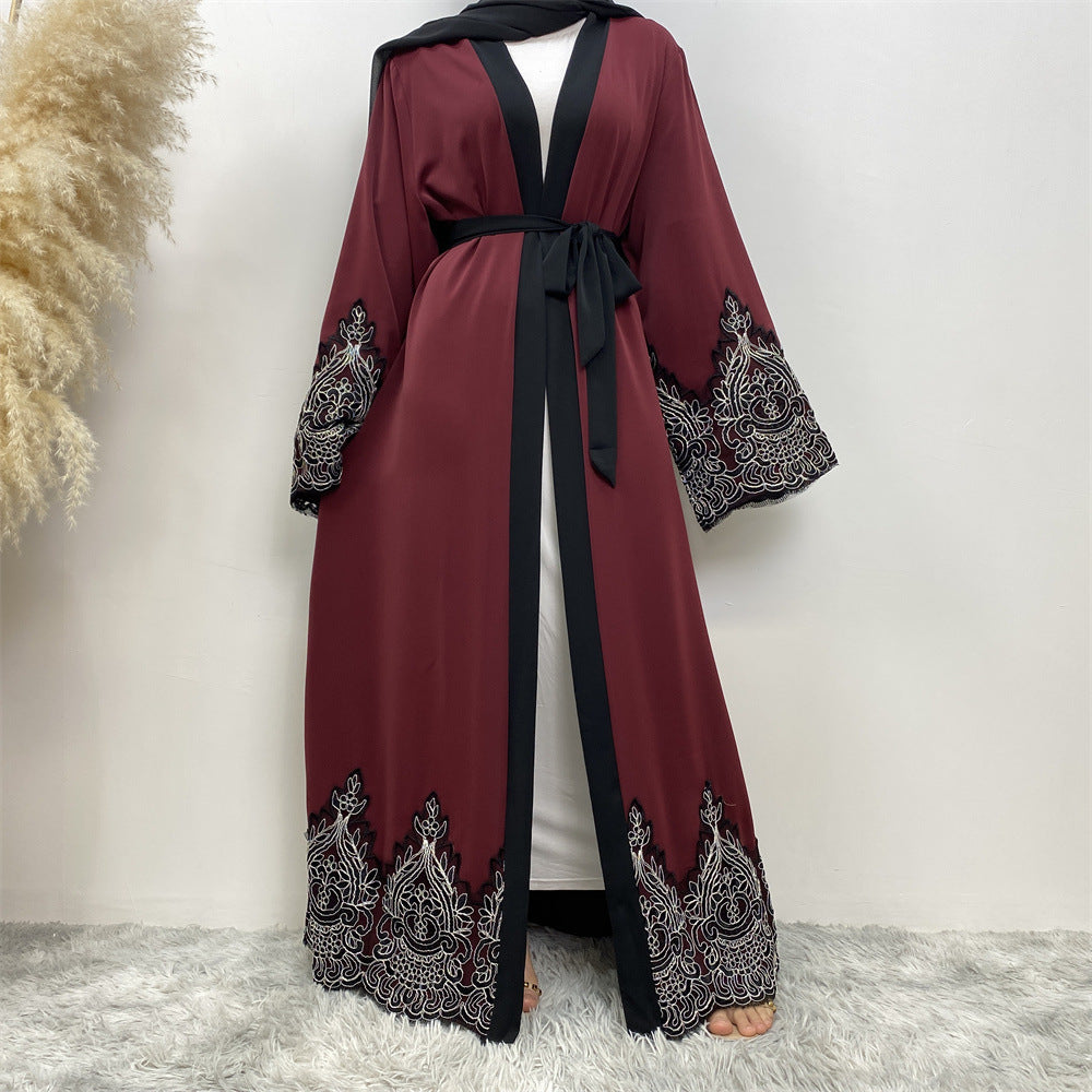 1962 Lace embroidery muslim abaya dress