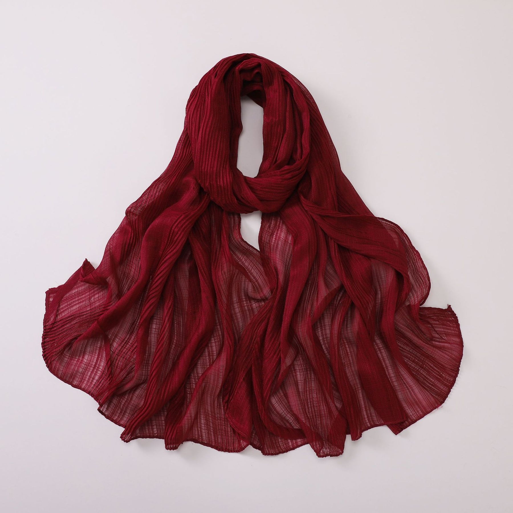 B-240510-1 Crumpled silk scarf (MOQ:2)