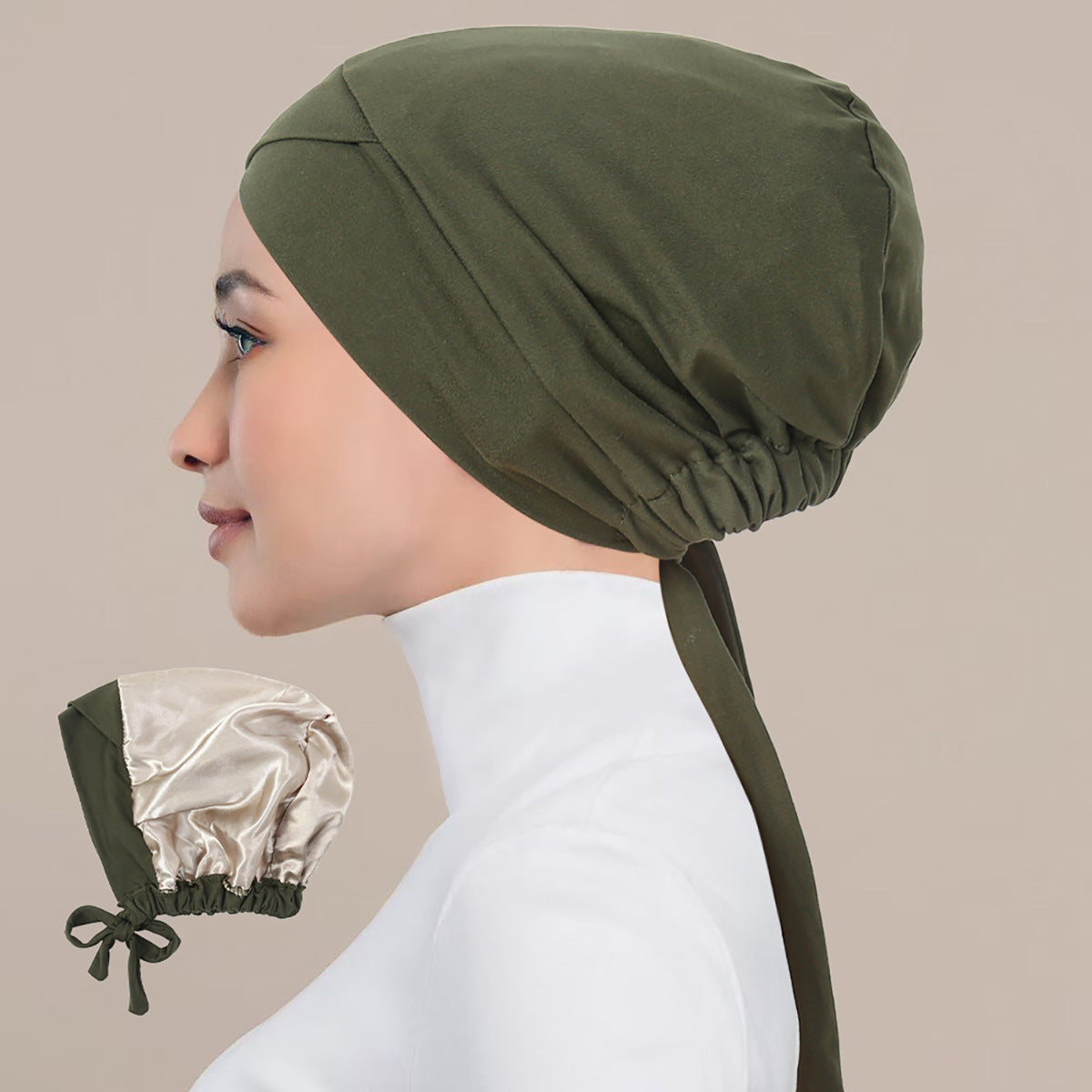 QD035 Drawstring bottoming hat cross strap pullover hat cap - MinYang Fashion Apparel Accessory Manufacturer