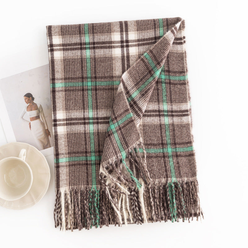 FH23-5421 lattice stripe winter scarf - MinYang Fashion Apparel Accessory Manufacturer