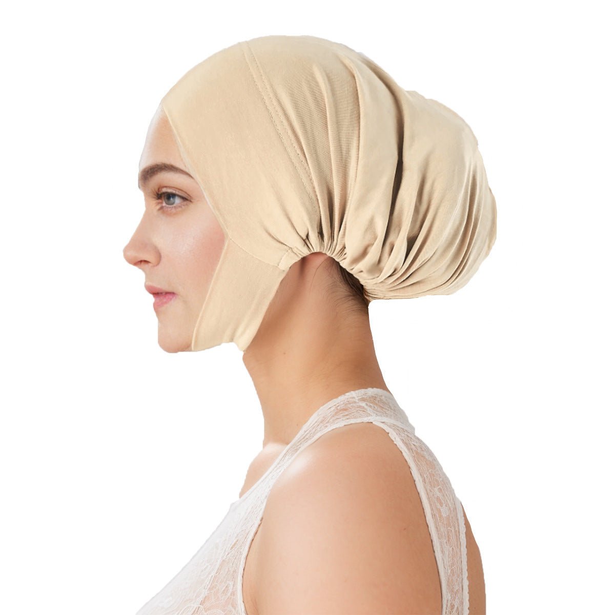 QD036 Milk silk elastic neck cap - MinYang Fashion Apparel Accessory Manufacturer