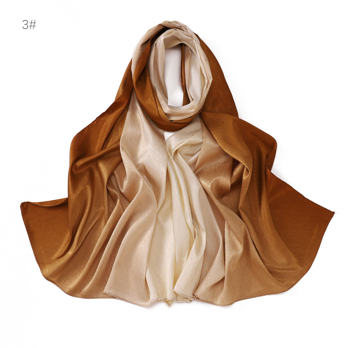 YZ222 Gradient color hand-painted jacquard satin scarf hijab hijab/tudung printed hijab printed scarf scarf