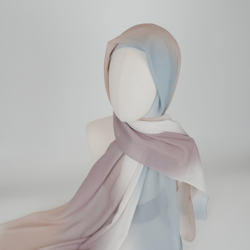 bf004 Ombre tie-dye chiffon hijab plain hijab hijab/tudung - MinYang Fashion Apparel Accessory Manufacturer