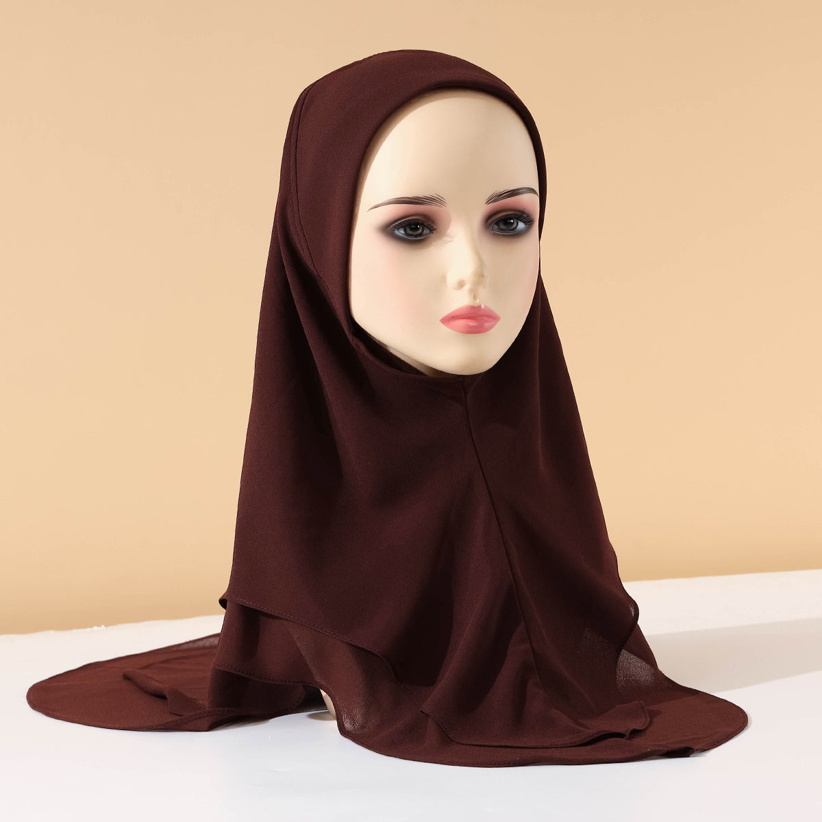 TD89-078 Solid color chiffon double layer hijab