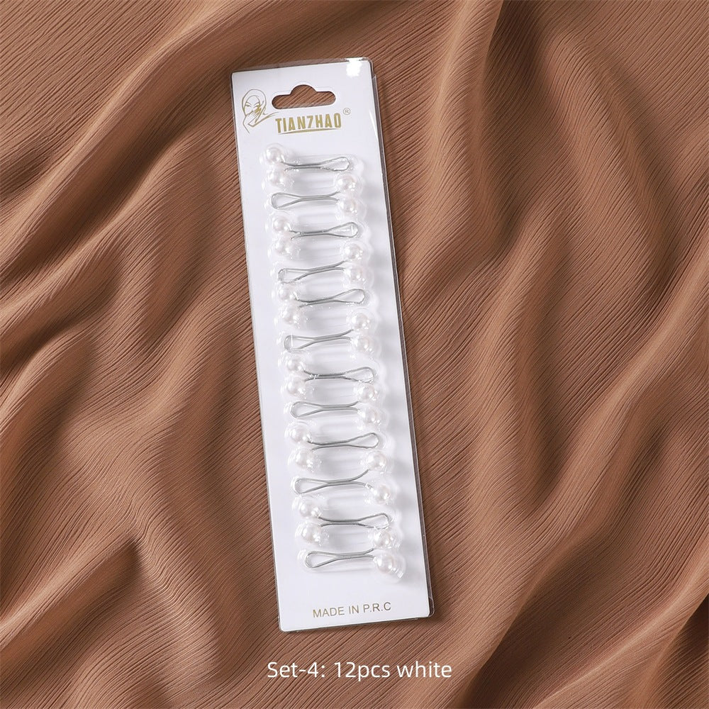SP36 Colorful pearl U-shaped clip cover head pin(12 cards per pack)