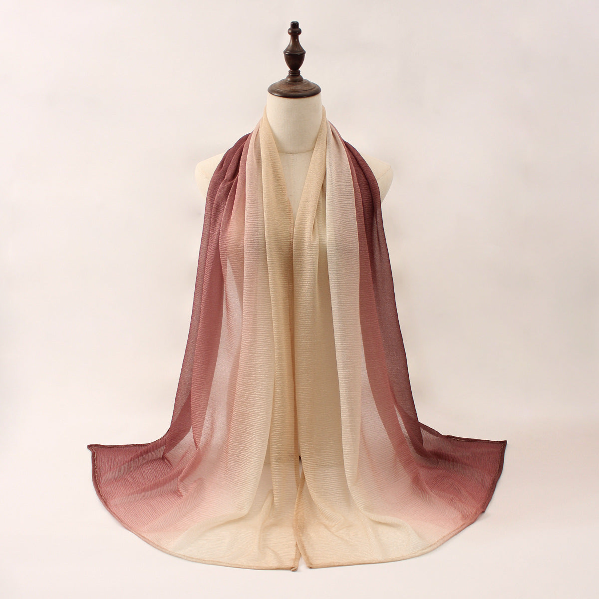 Z0A70004 Mercerized cotton colorblock thin hijab